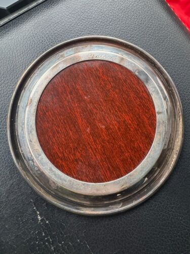 Vintage 50's Crescent MCM Mid Century Modern Sterling Silver Mahogany Coasters - Picture 2 of 3