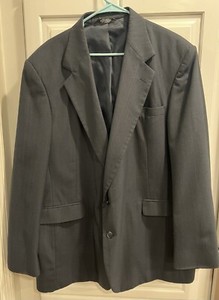 * Haggar Imperial Black Blazer Sport Coat 2 Button Size 48L