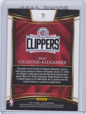 SHAI GILGEOUS-ALEXANDER ROOKIE CARD 2018 Select Basketball
