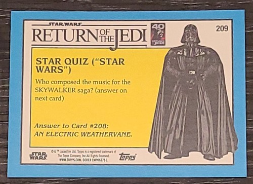 2023 Topps Sapphire Return Of The Jedi Hulking Gamorrean Guard Aqua 65/75 #209 - Picture 2 of 2
