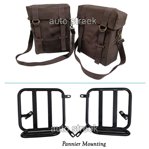 Alforjas militares aptas para Royal Enfield Classic 350 café marrón y accesorios - Imagen 1 de 10