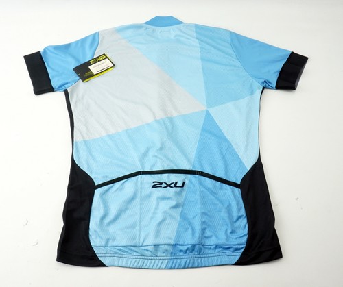 2XU Perform Pro Cycle Women's Short Sleeve Cycling Jersey Large Blue Full Zip - Picture 2 of 2