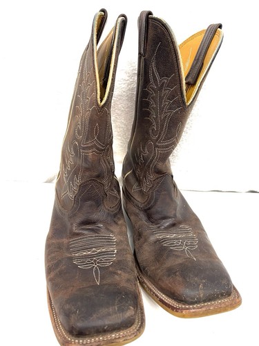 Bota Western Fenoglio Hombre 12 D Punta Cuadrada Ancha Cuero Marrón - Imagen 5 de 9