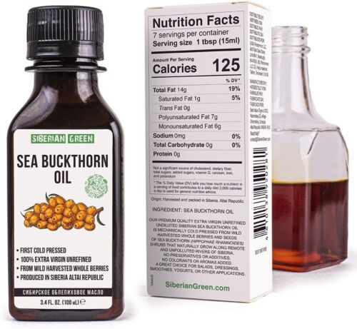 Siberian Sea Buckthorn Oil | 100% Natural Extra Virgin Cold Pressed 100 ML/3.4 - Picture 2 of 6