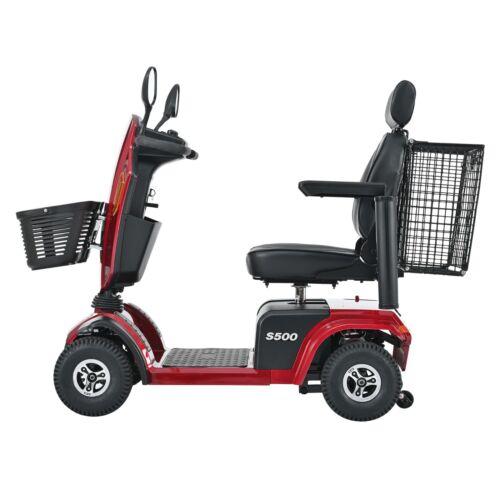 4 Wheels Electric Mobility Scooter Heavy Duty All Terrain 500W 52AH Red w/Basket - Picture 7 of 13