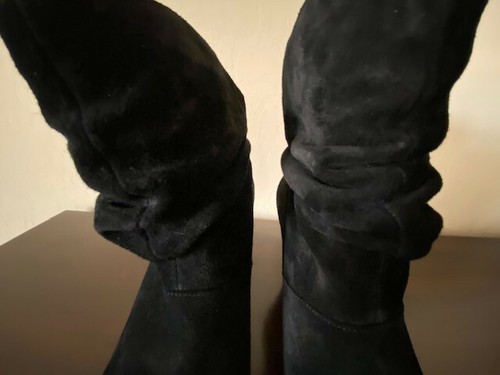 BCBG Generation BG-Dash Suede Scrunch Bootie Black Size 5.5 M - Picture 5 of 11