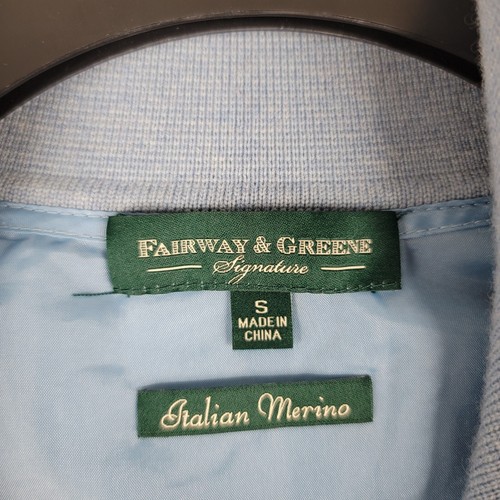 Fairway Greene Golf Sweater Pullover Men Small Blue Knit Merino Zip Toscana Golf - Picture 15 of 19