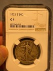 (#100514) Walking Liberty Half Dollar: 1921 S.  NGC Good 4  KEY DATE!  — photo 3