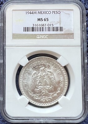 1944M Mexico Peso NGC MS65 | eBay