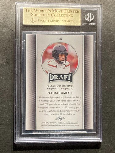 2017 Leaf Draft Patrick Mahomes RC Chiefs gemma come nuovo BGS 9,5 - Foto 2 di 2