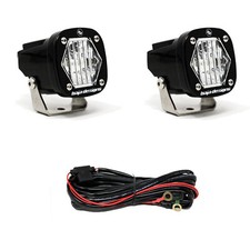 Baja Designs S1 Black Wide Cornering 5000K 2,375 Lumens LED Light Pair & Harness