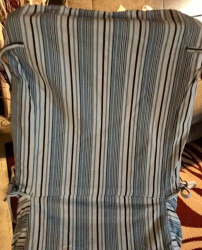 Pottery Barn Chair Slip Cover Light Blue Navy White Stripe-6 Avail. Sold Separa - Picture 3 of 15