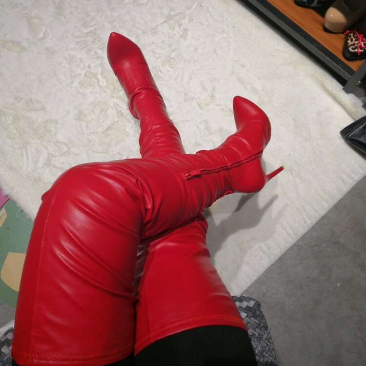 FASHION Women Thigh High Boots Faux Suede Pointey Heel Boots shoes Big Size 4-15 FASHION Women Thigh High Boots Faux Suede Pointey Heel Boots shoes Big Size 4-15