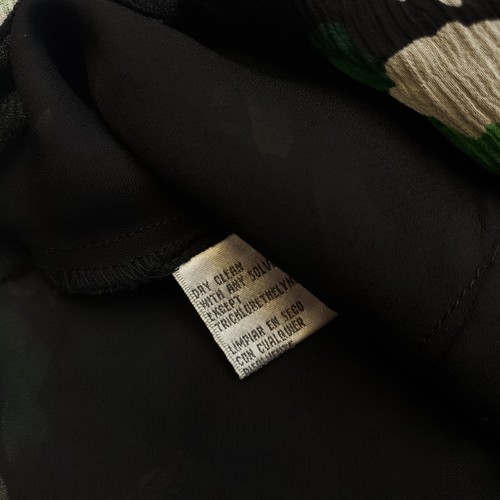 Nine West Silk Tank Top Womens Blouse Size 8 Clover Lined Black Green Cropped - Picture 6 of 7