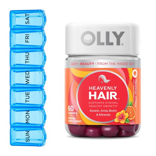 OLLY Heavenly Hair Gummy Supplement, Supports Hair Follicles, Keratin, Biotin, 6