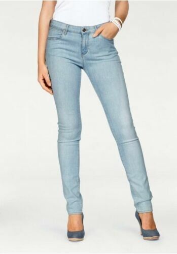 Wrangler Slim Fit Body Bespoke Jeans Stretch Denim Light Blue High Rise Hose L34 - Bild 2 von 2