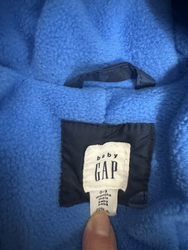 Baby GAP Blue Camo Fleece Lined Warmest Snowsuit 0-3 Months - Picture 5 of 10