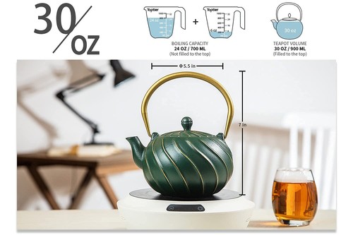 Tea Kettle Japanese Cast Iron Teapot with Infuser Stovetop Safe Cast Iron Tea... - Picture 4 of 7