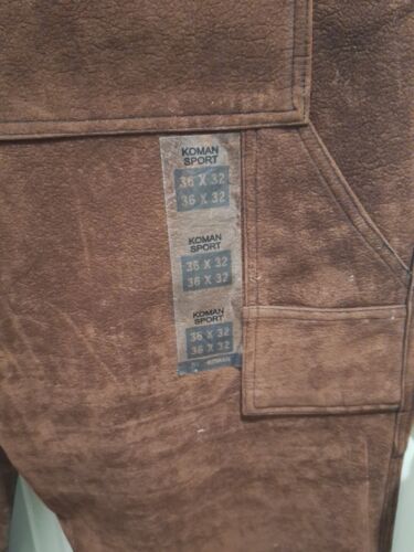 Koman Sportswear Pants Mens 36x32 Brown Vintage Heavy Velour Carpenter Pants New - Picture 4 of 4