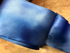 silk ribbon hand dyed 2.5" on the bias 1yd made in USA blue iris