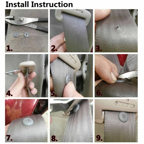 For BMW Seat Belt Buckle Retainer Anti Slip Plastic Stop Button 2 Sets - Bild 2 von 2