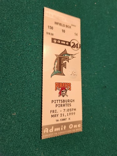MBL 1999 05/21 Pittsburgh Pirates At Florida Marlins Ticket Stub - Bild 1 von 3