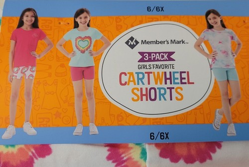 Member's Mark Girl's 3-Pack Favorite Cartwheel Shorts Sz 6/6X - Picture 2 of 3