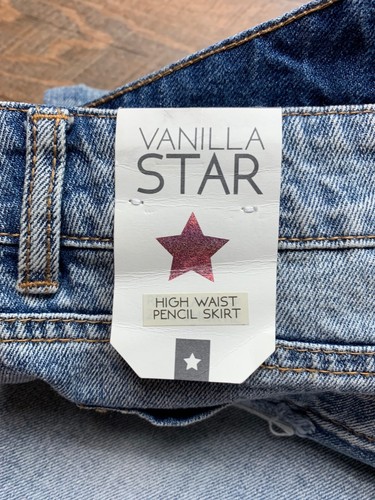 NWT Rue 21 Vanilla Star High Waist Size 16 Button Fly Denim Pencil Skirt - Picture 9 of 13