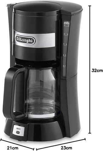 Delonghi Filter Drip Coffee Machine 900W 1.25 Litres 10-15 Cup Capacity - Black - Picture 6 of 6