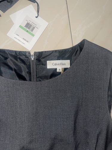 Nuevo con etiquetas Calvin Klein Mujer Gris 2 Piezas Vestido y Chaqueta Talla 8 Venta al por menor $320 - Imagen 5 de 20