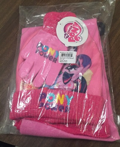 NWT My Little Pony Twilight Sparkle Rainbow Dash Hat, Scarf& Gloves Girls 4-16 - Picture 2 of 3