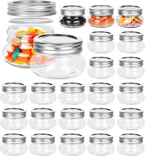 4 Oz Mason Jars, 24 Pack 120Ml Glass Canning Jars with Regular Mouth Lids, Glass - Picture 8 of 12