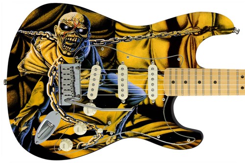 Guitar Skin Axe Wrap Re-skin Electric Bass Reface Iron Maiden Piece of Mind 1609 - Picture 7 of 17
