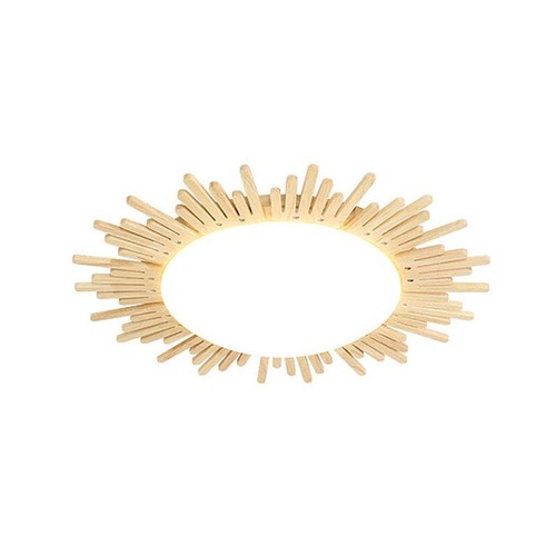 LED Flush Mount Ceiling Light Cottage Chandelier Sun Shape Lighting for Bedroom - Picture 7 of 8
