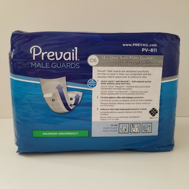 Prevail Male Guards Male Incontinent Pad 12.5" L PV811 Package of 14