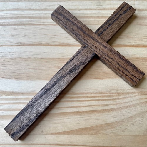 Wandkreuz Holz braun 11" Handarbeit USA Dekor Christus katholisch schlicht christlich - Bild 5 von 5