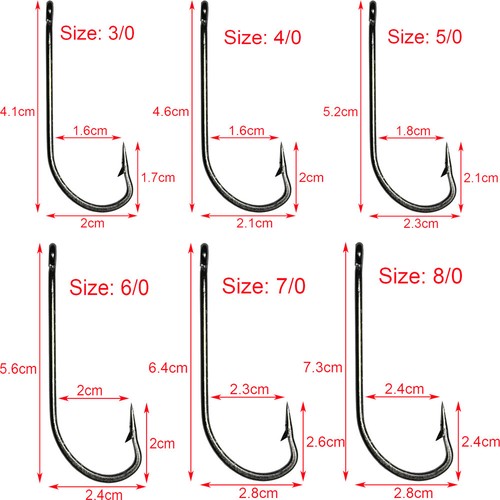 60pcs Stainless Steel Forged Fishing Hook O'shaughnessy Saltwater Hooks 34007 - Picture 5 of 10