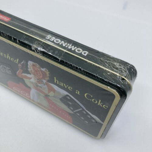Coke Coca Cola Dominoes & Tin set Unopened Sealed Quality Coke Vintage Style - Picture 9 of 11