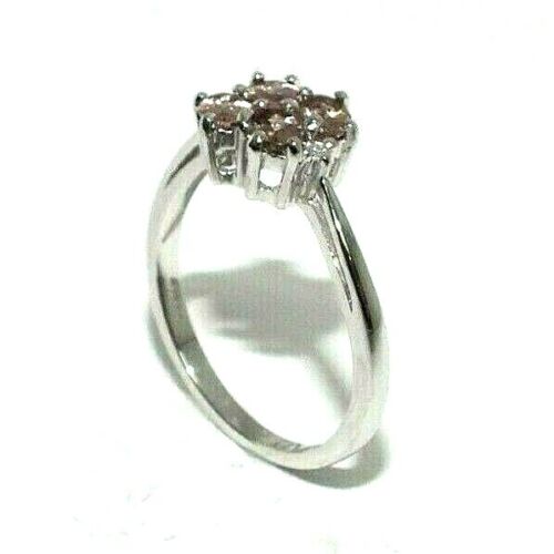 Mujer / 9ct Oro Blanco Juego de Anillos Con Morganita + Diamantes,Talla Ru N 1/2 - Imagen 3 de 7