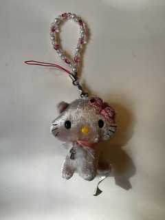 Vintage Hello Kitty Keyring Sanrio Japan Pink Cute Rare Soft Toy Plush Keychain