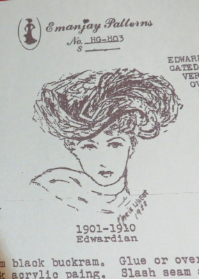 1:12 Vintage Dollhouse Doll Pattern ~ EMANJAY~ 1901-1910 EDWARDIAN HAT ...
