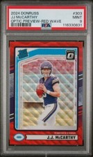 2024 Panini Donruss Optic Preview-Red Wave JJ McCarthy 303 - PSA 9