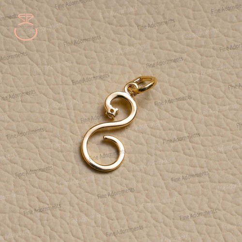 Massiver 14k Gelbgold S Initiale Charm natürlicher Pavé Diamant S Buchstabe Anhänger neu - Bild 10 von 10