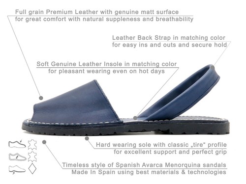 Mujer Avarca Sandalias Marrón PREMIUM Cuero Español Menorquina Zapatos Planos NUEVO - Imagen 9 de 25