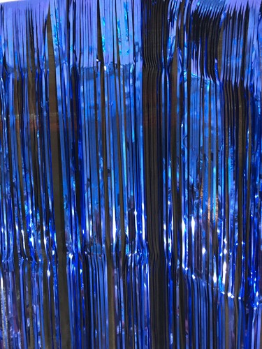 2m x 1m Electric Blue Shimmer Foil Curtain Hanging Decoration Parties Events - Picture 7 of 8