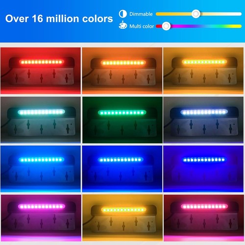 8PCS 7'' RGB LED Hardscape Lighting Retaining Changing Outdoor Step Lights ,w - Picture 3 of 8