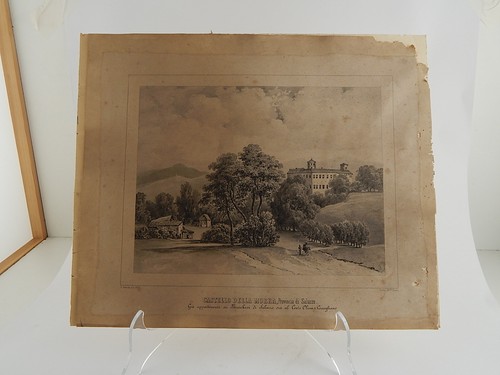 CASTELLO DELLA MORRA DISEGNATO E LITOGRAFATO DA E. GONIN 1856 DOYEN TORINO RARO - Imagen 1 de 7