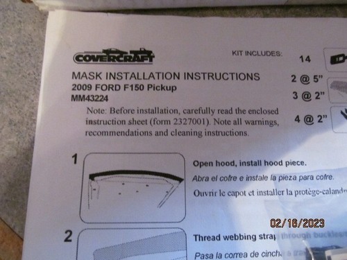 Covercraft Front End Mask Cover Bra Fits 2009-2014 FORD F150 w/o tow & fog light - Picture 4 of 4