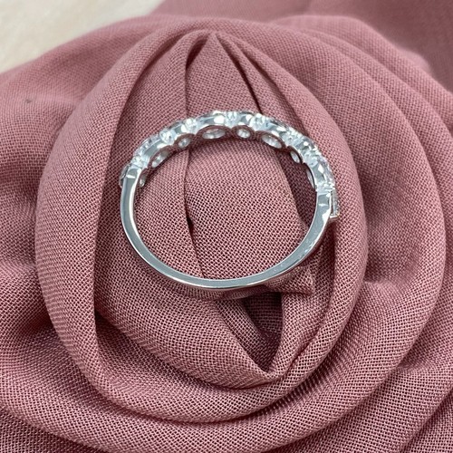 1,20 Ct coupe ronde et ovale alternée laboratoire cultivé diamant bracelet de mariage or 14 carats - Photo 6 sur 10