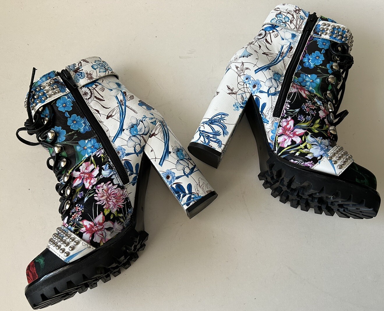 Jefferey Campbell White/Black Patchwork Lilith 2,… - image 8